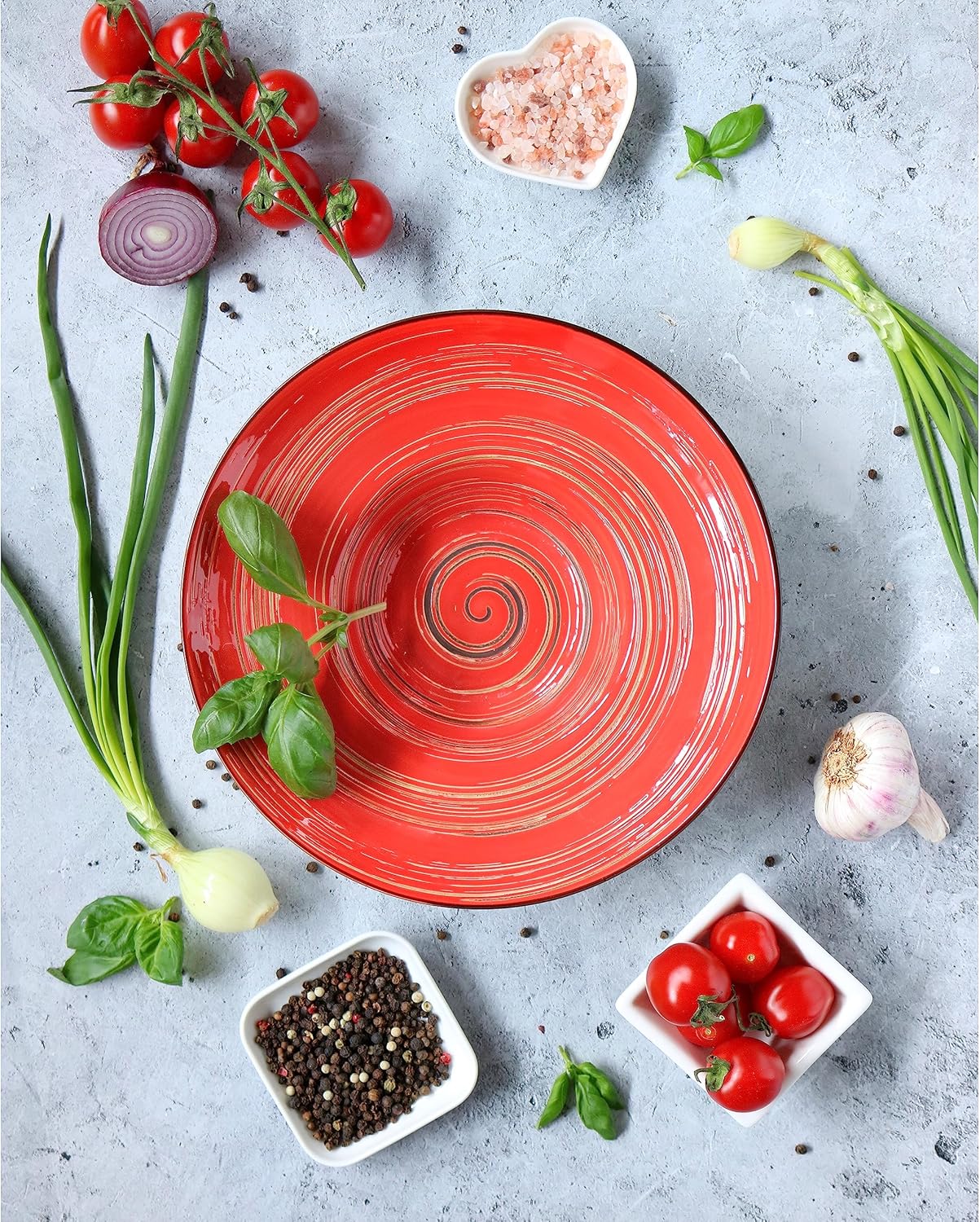 Wilmax Tiefer Teller 24 cm 200 ml Rot Porzellan WL-669225/A