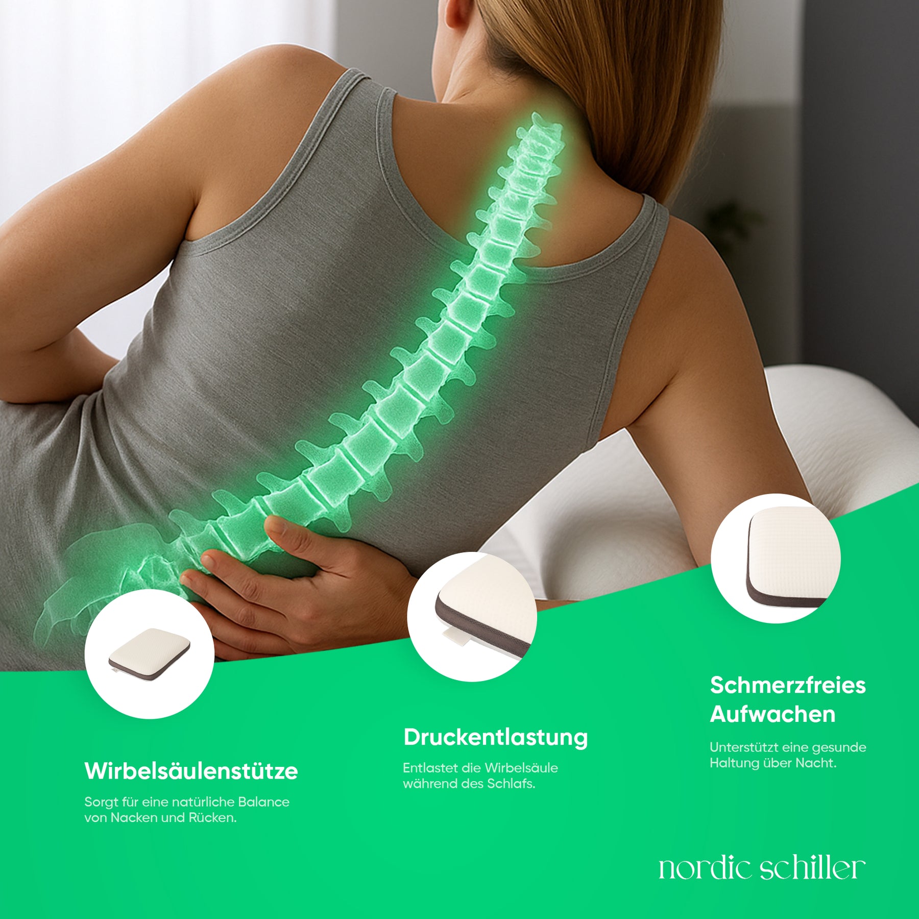 Nordic Schiller Pro Visco Klassisches Hochkissen
