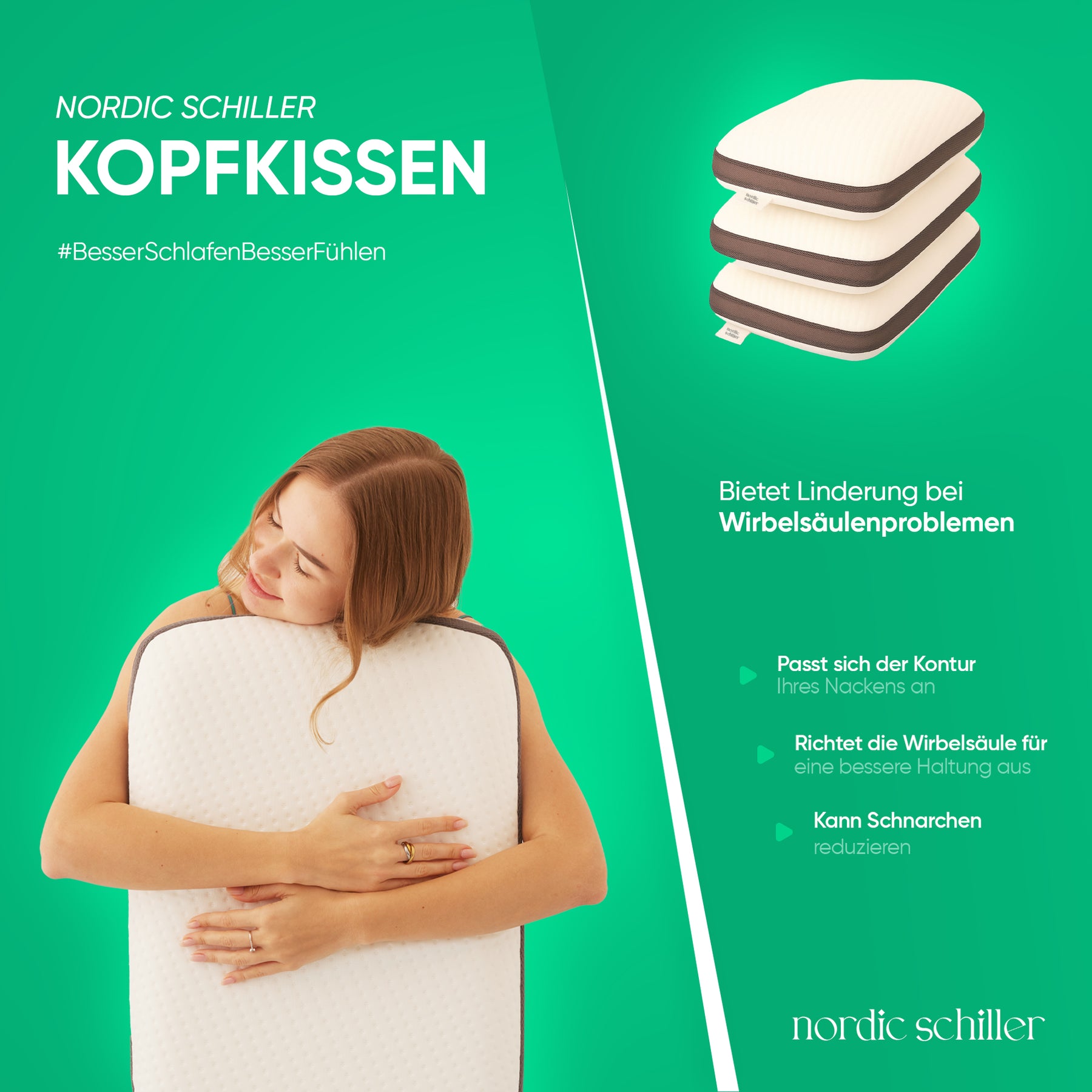 Nordic Schiller Pro Visco Klassisches Hochkissen