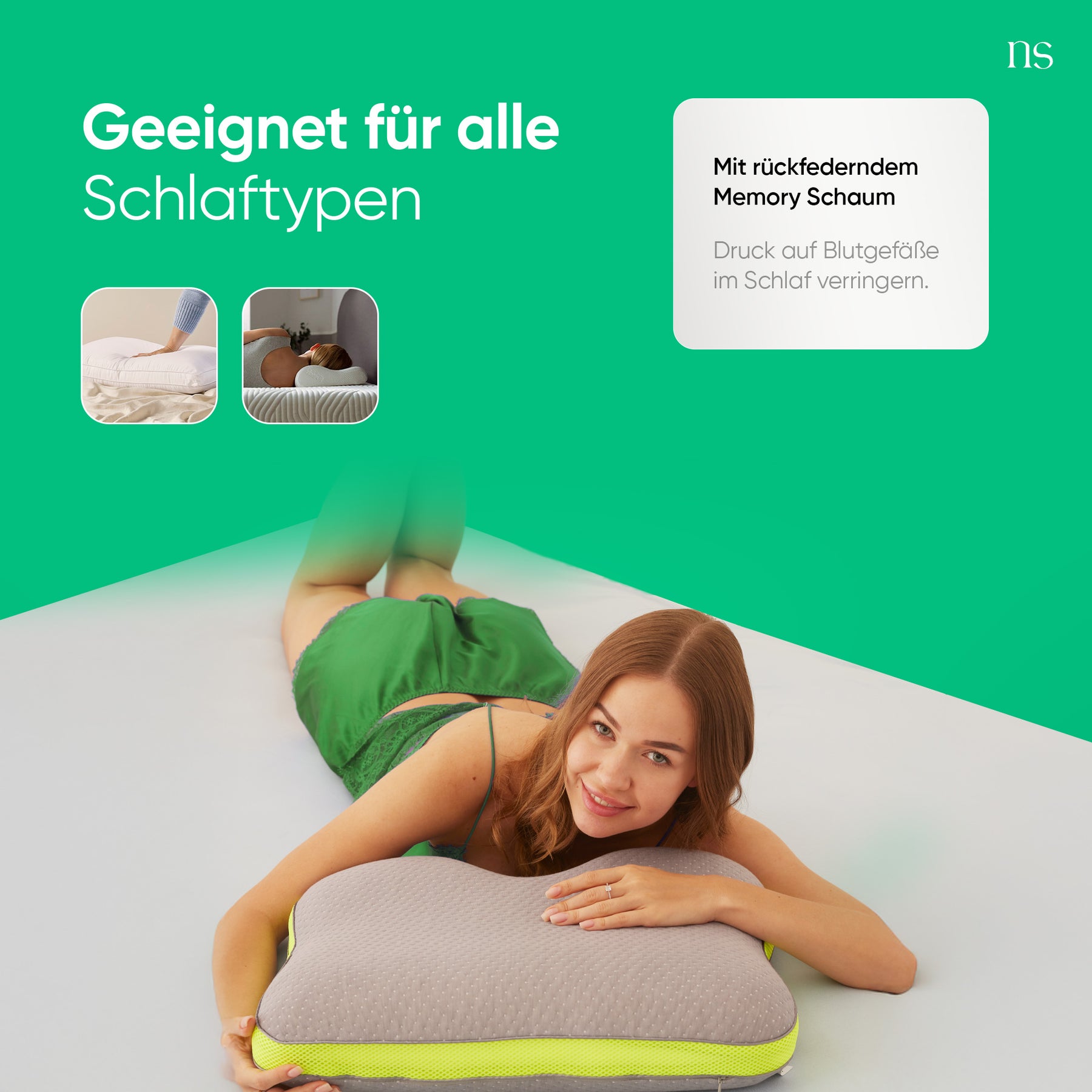 Nordic Schiller Carbon Visco Anti-Schnarch-Kissen