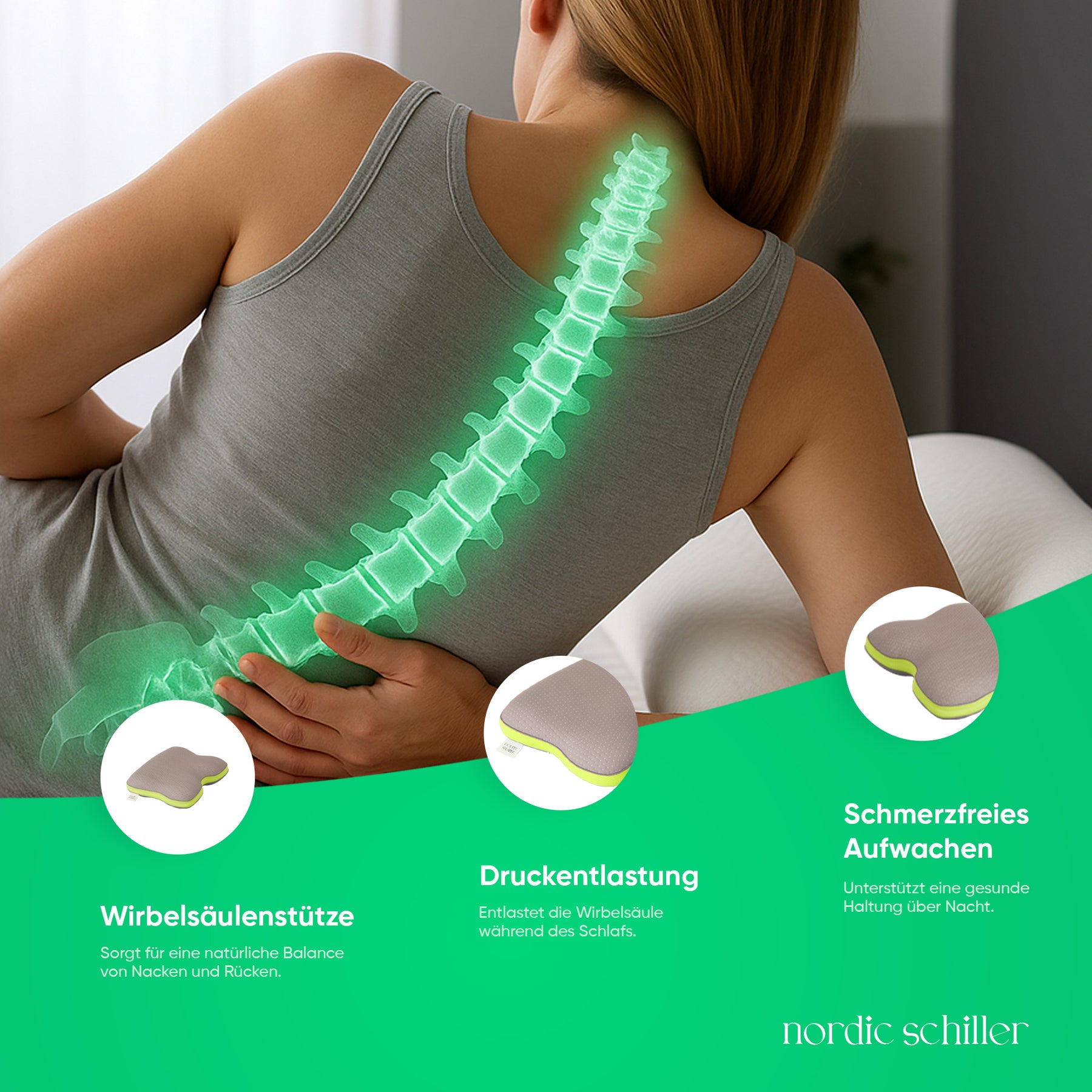 Nordic Schiller Carbon Visco Anti-Schnarch-Kissen