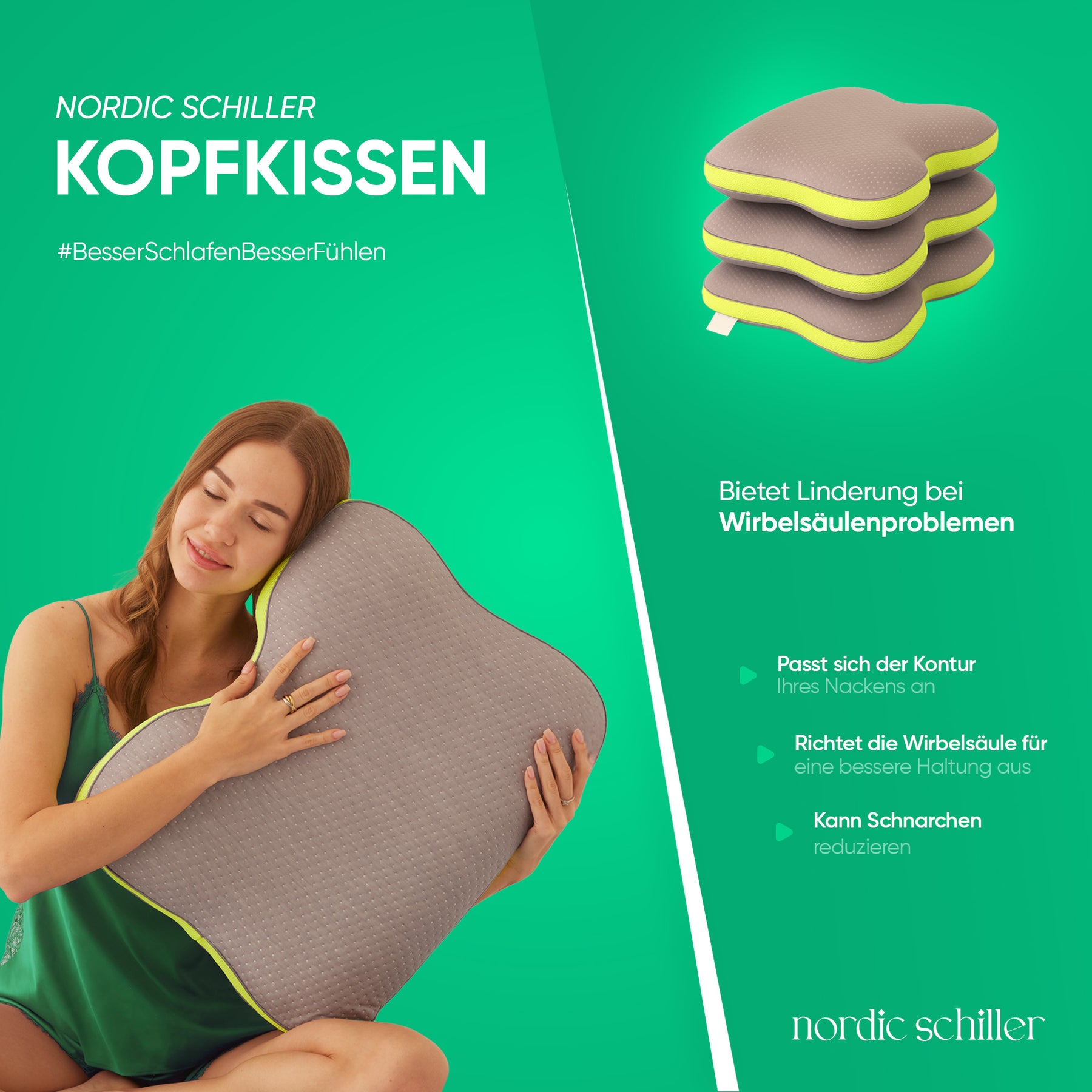 Nordic Schiller Carbon Visco Anti-Schnarch-Kissen