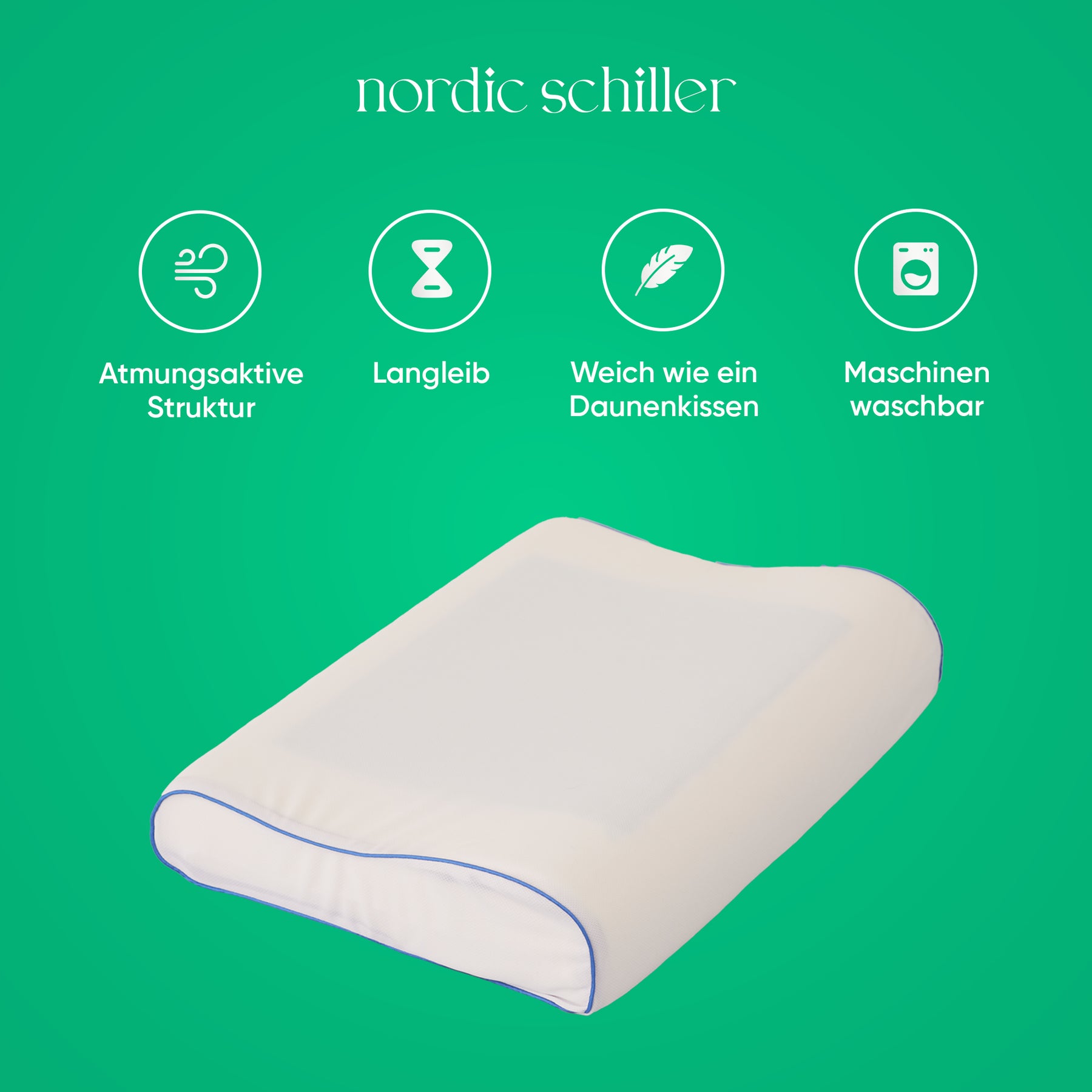 Nordic Schiller Gel Visco Nackenstützkissen 60x40cm