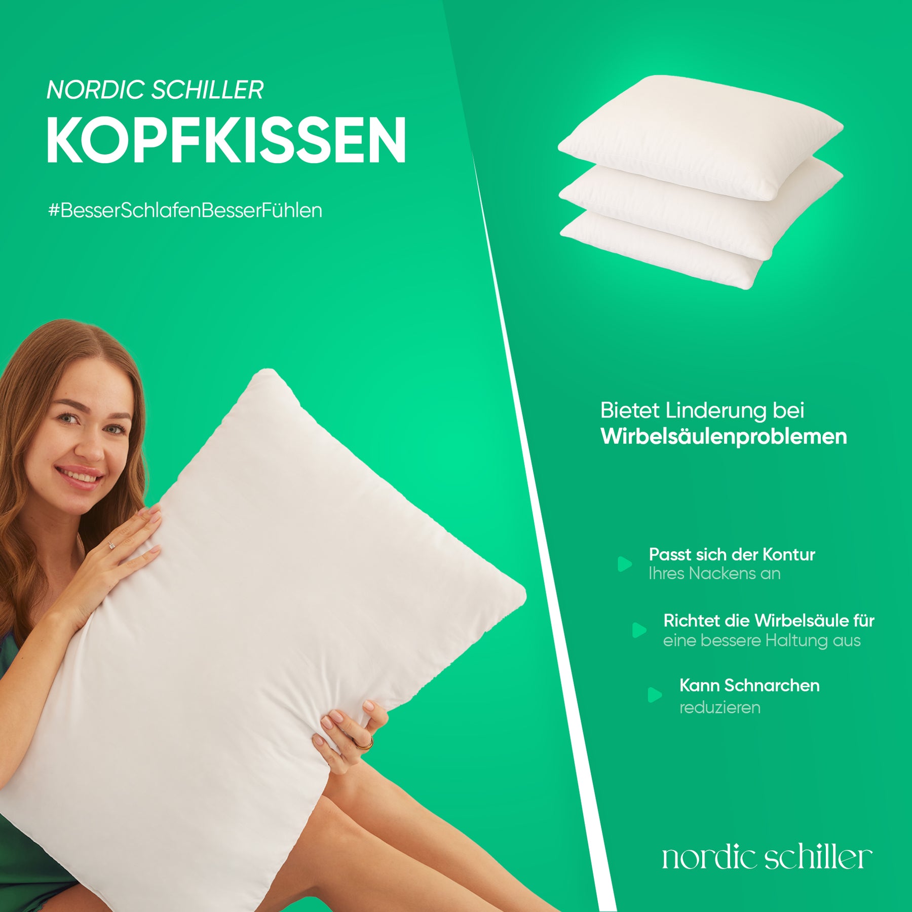 Nordic Schiller Klassisches Mikrofaser-Silikonkissen 700g