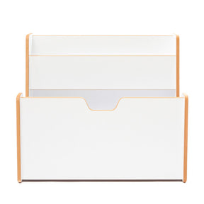 Cozy Collections 2-in-1 Spielzeugkiste & Bücherregal – Montessori-Möbel mit Buchhalter und Tragegriffen, H55 × B57 × T34 cm