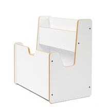 Cozy Collections 2-in-1 Spielzeugkiste & Bücherregal – Montessori-Möbel mit Buchhalter und Tragegriffen, H55 × B57 × T34 cm