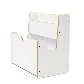 Cozy Collections 2-in-1 Spielzeugkiste & Bücherregal – Montessori-Möbel mit Buchhalter und Tragegriffen, H55 × B57 × T34 cm