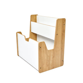 Cozy Collections 2-in-1 Spielzeugkiste & Bücherregal – Montessori-Möbel mit Buchhalter und Tragegriffen, H55 × B57 × T34 cm
