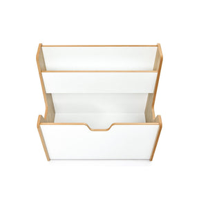 Cozy Collections 2-in-1 Spielzeugkiste & Bücherregal – Montessori-Möbel mit Buchhalter und Tragegriffen, H55 × B57 × T34 cm
