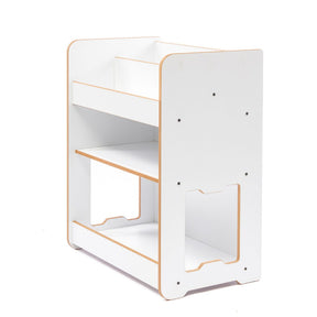 Cozy Collections Seagull 3-stöckiges Bücherregal (mittelgroß) – Naturholz/Weiß, H70 × B57 × T34 cm, für Kinder 4–6 Jahre