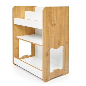 Cozy Collections Seagull 3-stöckiges Bücherregal (mittelgroß) – Naturholz/Weiß, H70 × B57 × T34 cm, für Kinder 4–6 Jahre