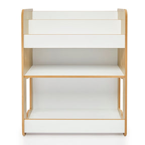 Cozy Collections Seagull 3-stöckiges Bücherregal (mittelgroß) – Naturholz/Weiß, H70 × B57 × T34 cm, für Kinder 4–6 Jahre