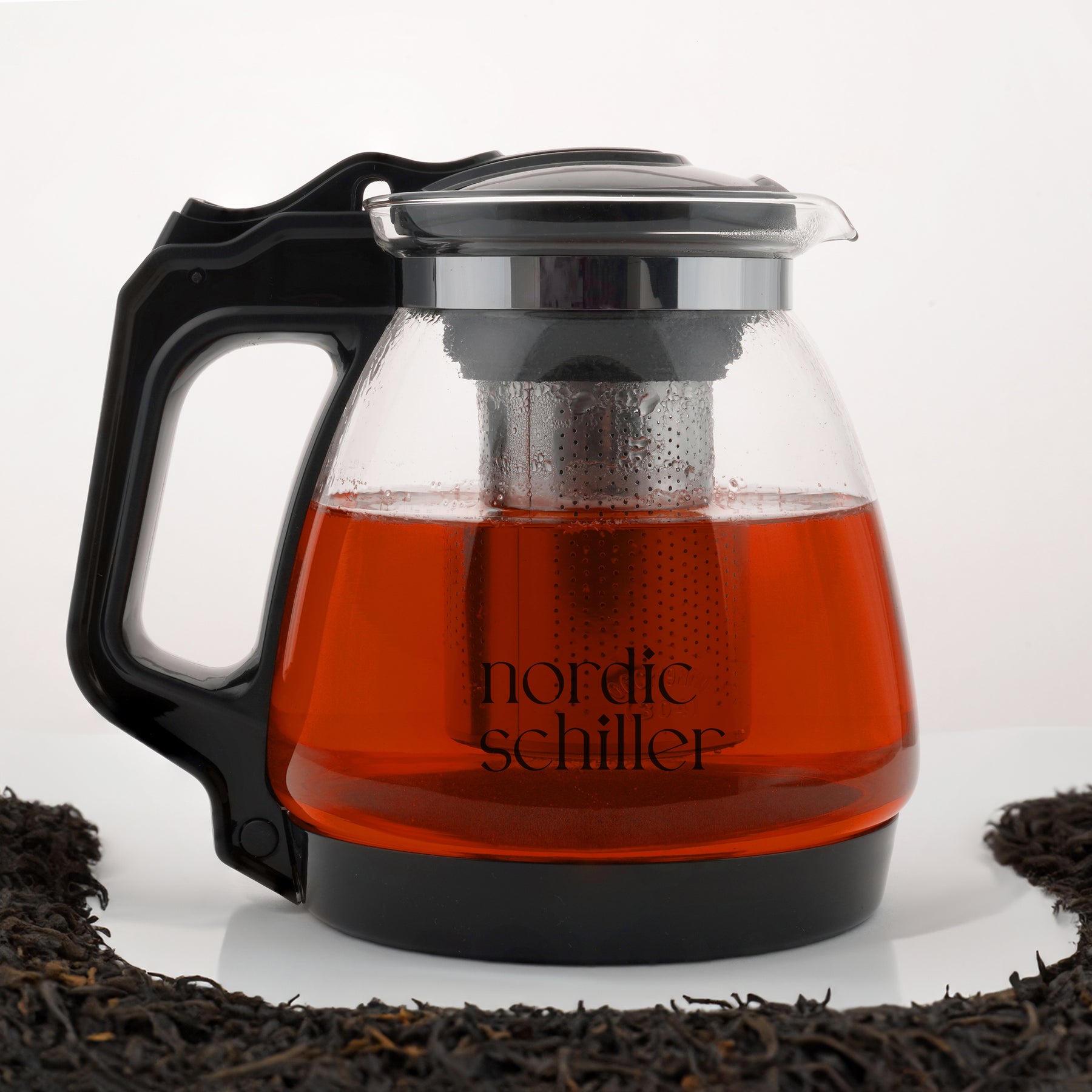 Nordic Schiller Lilac Glas Teekanne mit Deckel und Edelstahl-Sieb – 1700 ml