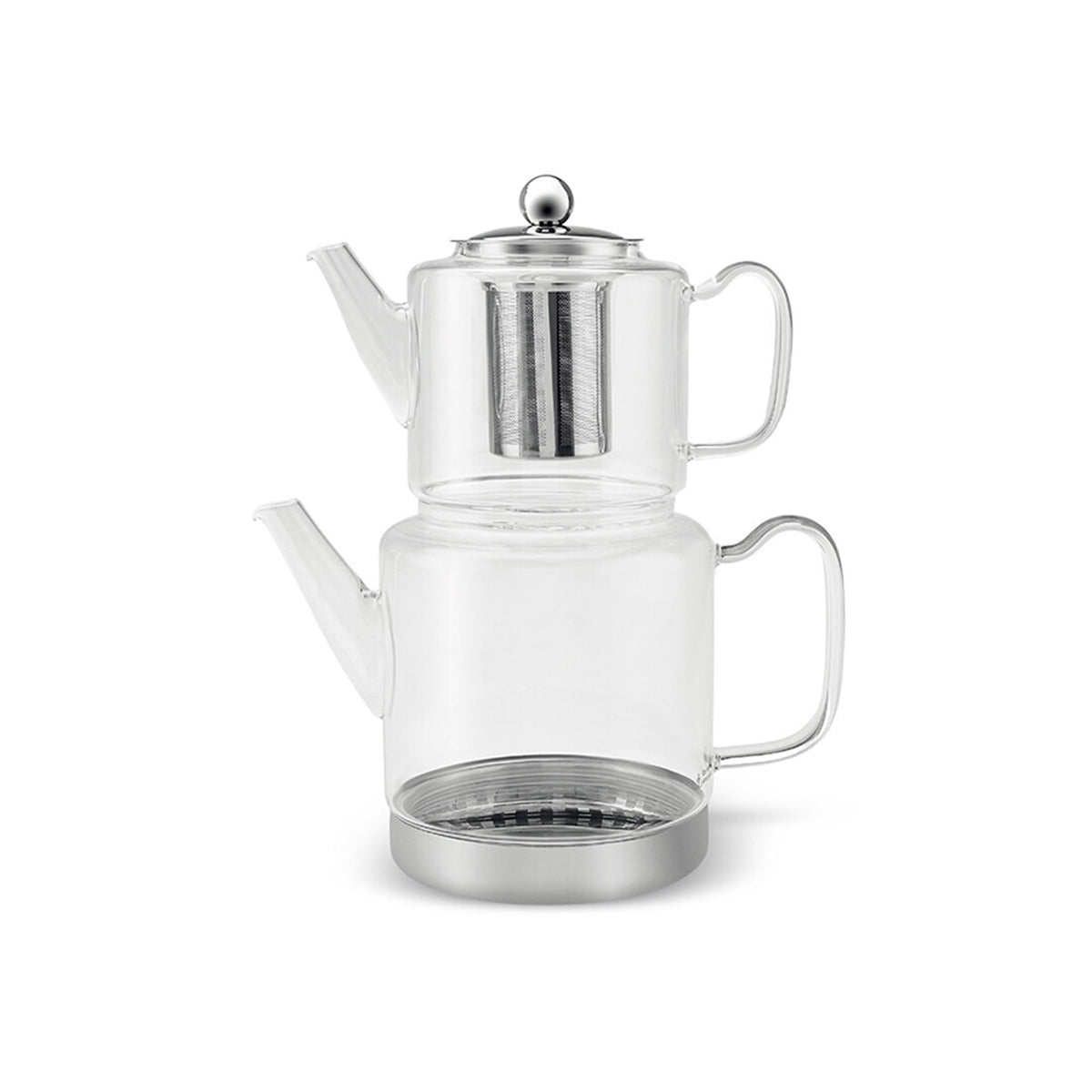 Schäfer Home Kays Doppel-Glasteekanne - Induktion, 1L & 2L, klar