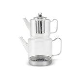 Schäfer Home Kays Doppel-Glasteekanne - Induktion, 1L & 2L, klar