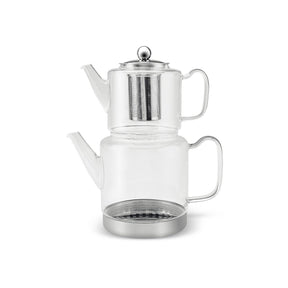 Schäfer Home Kays Doppel-Glasteekanne - Induktion, 1L & 2L, klar