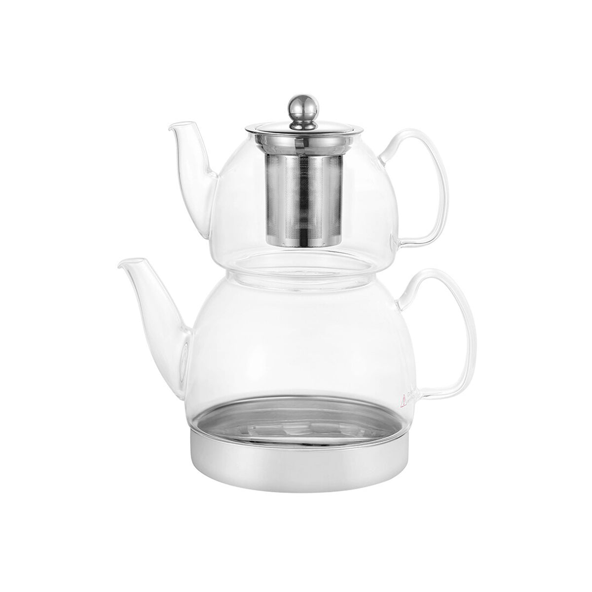 Schäfer Home Elegance Doppel-Glasthekessel Induktion 600ml/1,5L Klar