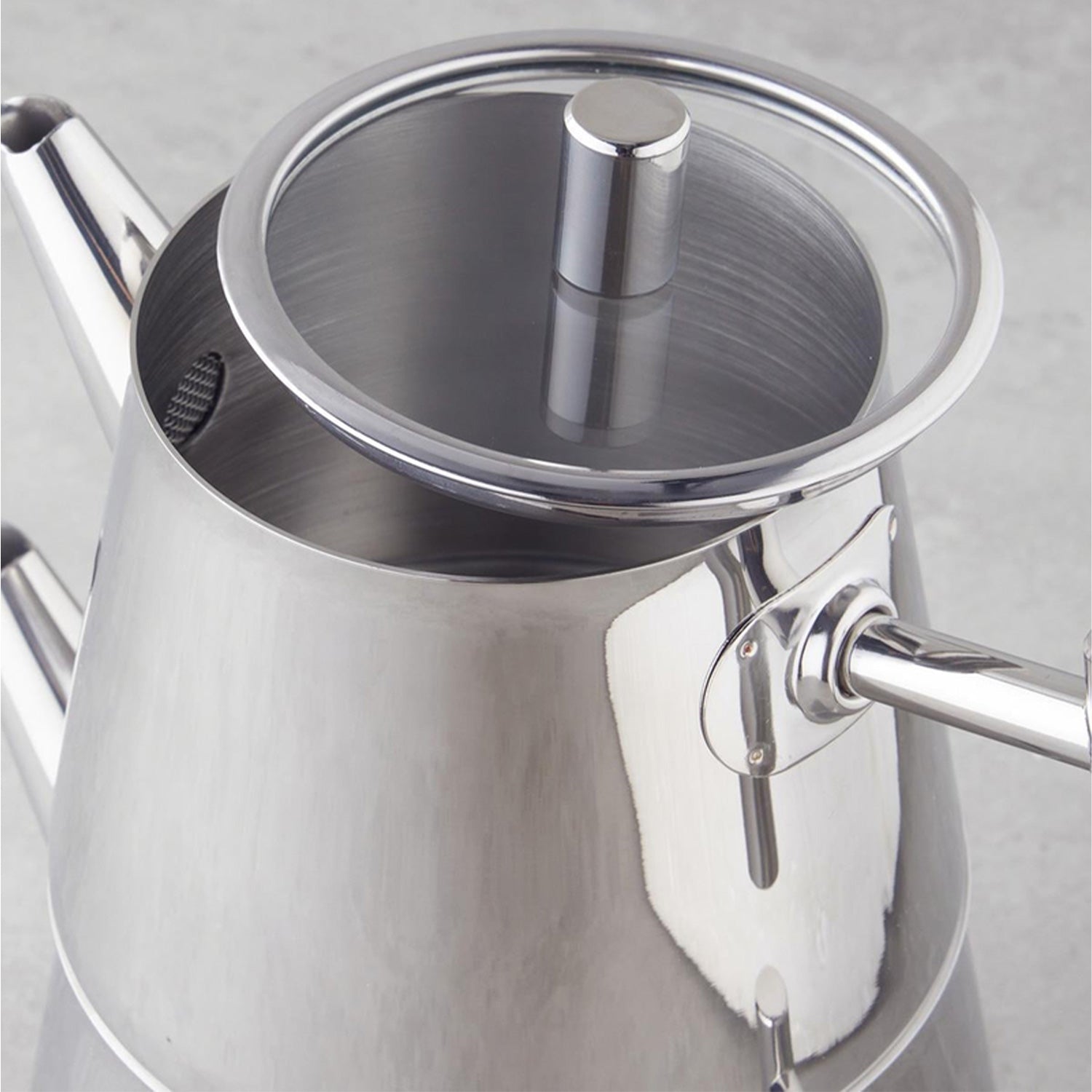 English Home New Aden Teekanne aus Stahl (Çaydanlık) 0,75-1,75 l Silber