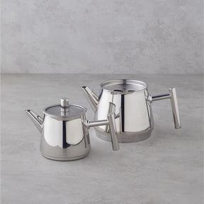 English Home New Aden Teekanne aus Stahl (Çaydanlık) 0,75-1,75 l Silber