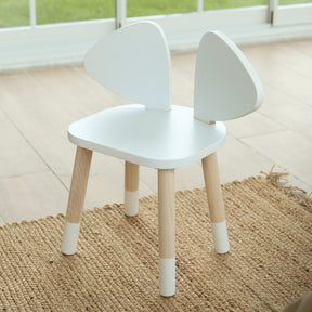COZYCOLLECTIONS Kindertisch-Set mit Tiermotiv-Stühlen aus Naturholz