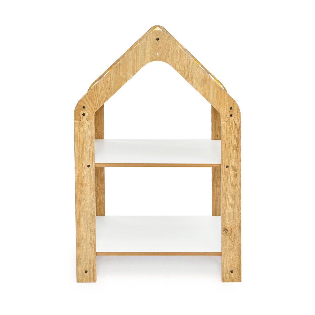 Cozy Collections  Regal im Hausstil – Montessori-Bücherregal Chevron-Dach, Naturholz