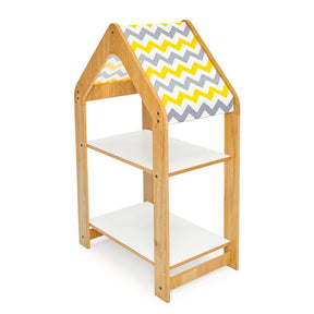 Cozy Collections  Regal im Hausstil – Montessori-Bücherregal Chevron-Dach, Naturholz