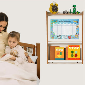 Cozy Collections Kranich-Wandregal mit 3 Ebenen – Naturholz/Weiß, H70 × B47 × T16 cm, Tragkraft 10 kg