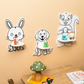 Cozy Collections Wandregal für Kinder mit 3 niedlichen Tieren aus Naturholz – Hase, Hund & Eichhörnchen, einzeln oder 3er-Set