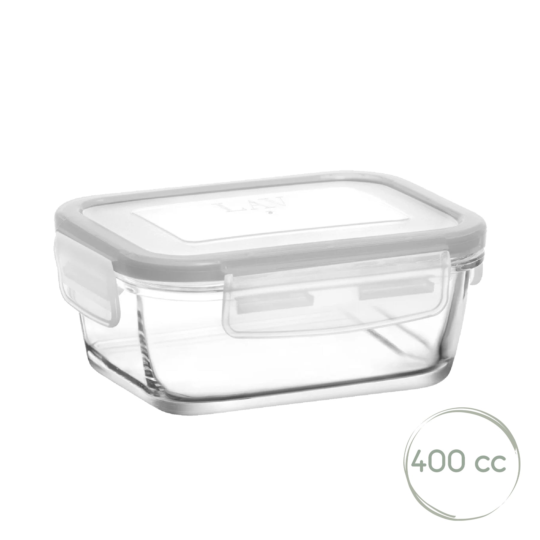 LAV Fresco Glasbehälter mit Deckel – 400 ml (13 1/2 oz), 1er Set