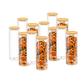 Wilmax Vorratsglas 2000 ml mit Bambusdeckel Transparent WL-888510/A