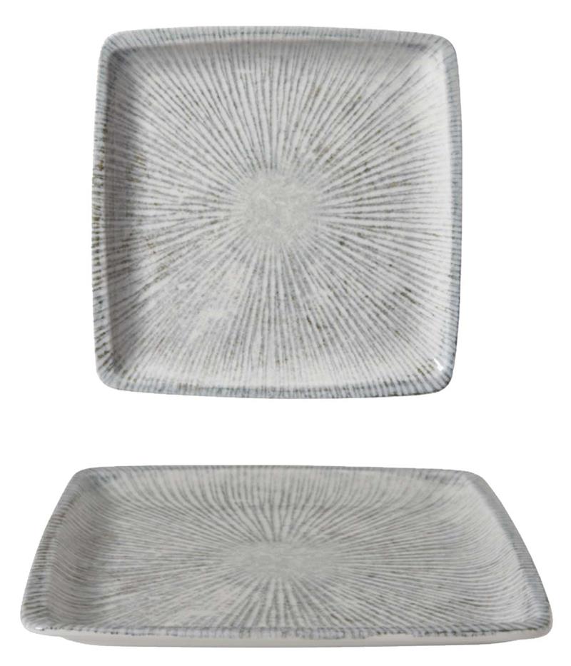 GÜRAL Arnim Orlando Professional Teller, Bone Porzellan, 19x19cm, quadratisch, flach, creme