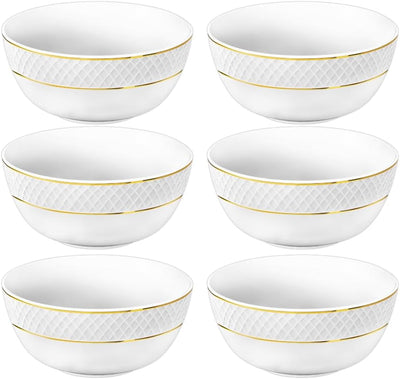 Wilmax Schale 16 cm Weiß Goldrand Porzellan 6er Set