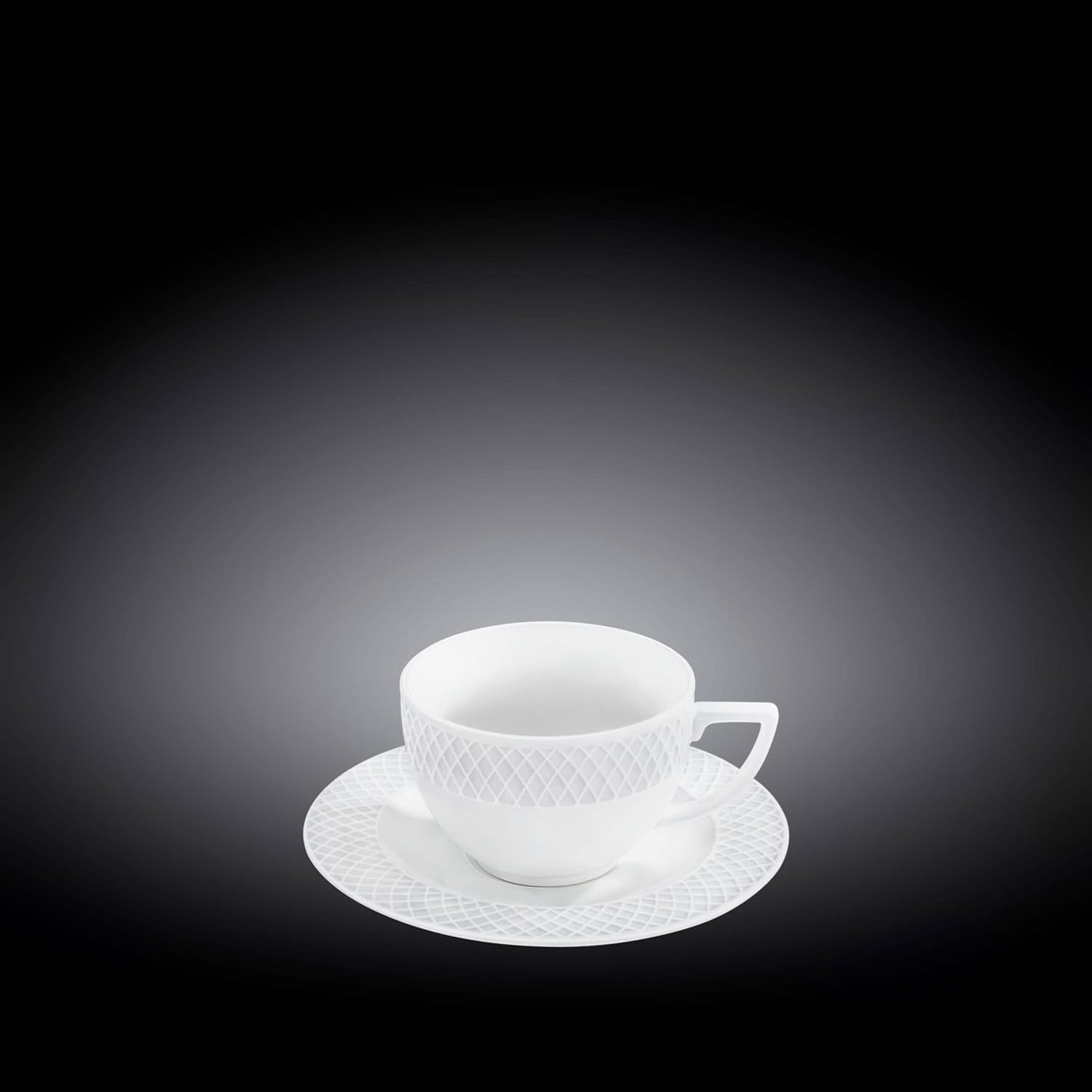 Wilmax Tasse mit Untertasse 90 ml Weiß Porzellan 6er Set WL-880101400/AB6