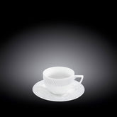 Wilmax Tasse mit Untertasse 240 ml Weiß Porzellan WL-880101404/AB