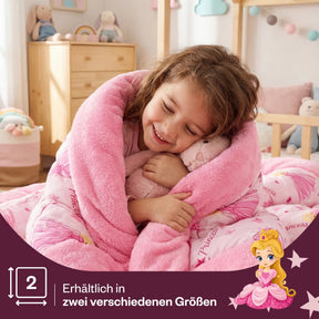 Wellsoft Kinderschlafset Prinzessinnenmuster Bettgarnitur Draufsicht