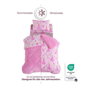 Kinderschlafset Prinzessin Wellsoft Steppdecke Baumwollseite Detail