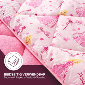 Kinder-Schlafset Prinzessin Wellsoft Bettdecke mit Kissenbezug
