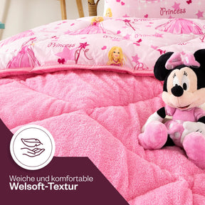 Kinder-Schlafset Wellsoft Prinzessin Baumwolle doppelseitig Nahaufnahme