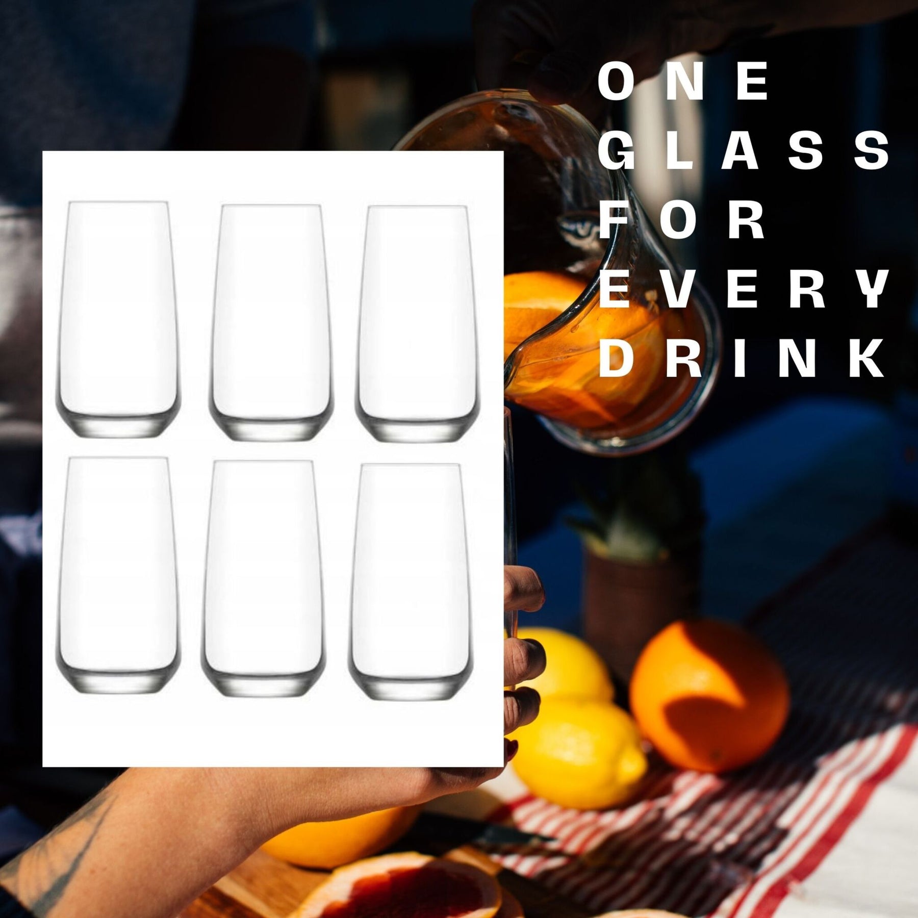 LAV Lal Longdrinkgläser – 480 ml (16 1/4 oz), 6er Set