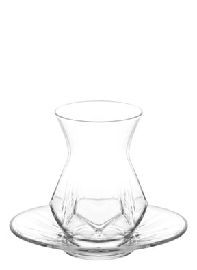 LAV Alya Teegläser 165 ml (5 1/2 oz) - 6 Gläser & 6 Unterteller Set