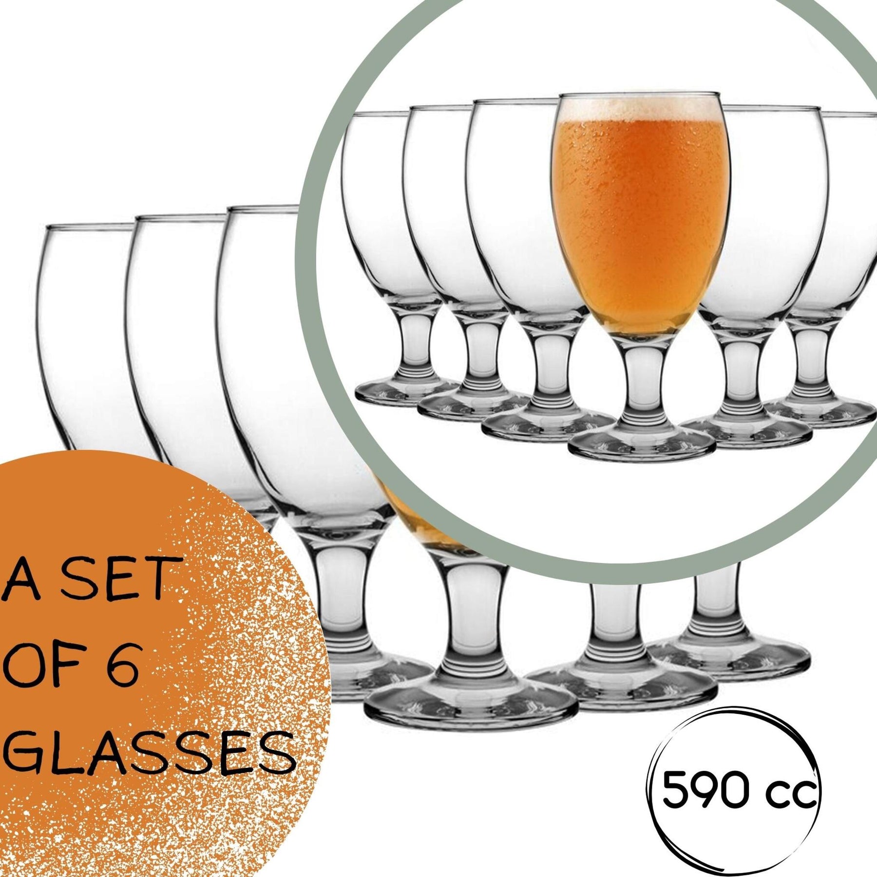 LAV Empire Biergläser – 590 ml (20 oz), 6er Set