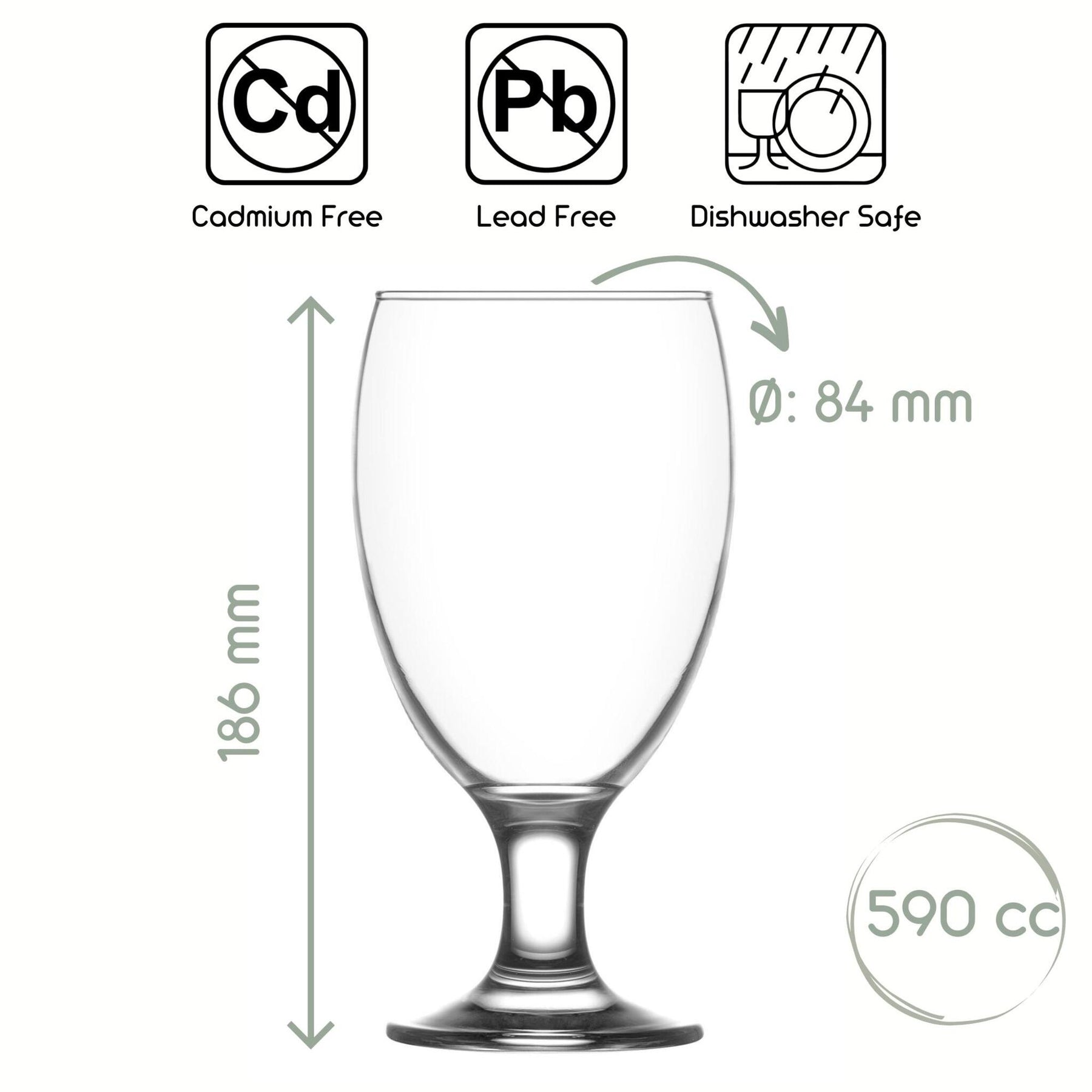 LAV Empire Biergläser – 590 ml (20 oz), 6er Set