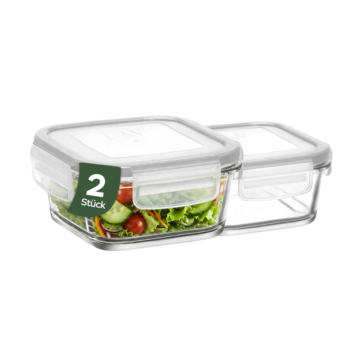 LAV Fresco Glasbehälter mit Deckel - 375 ml (12 3/4 oz)