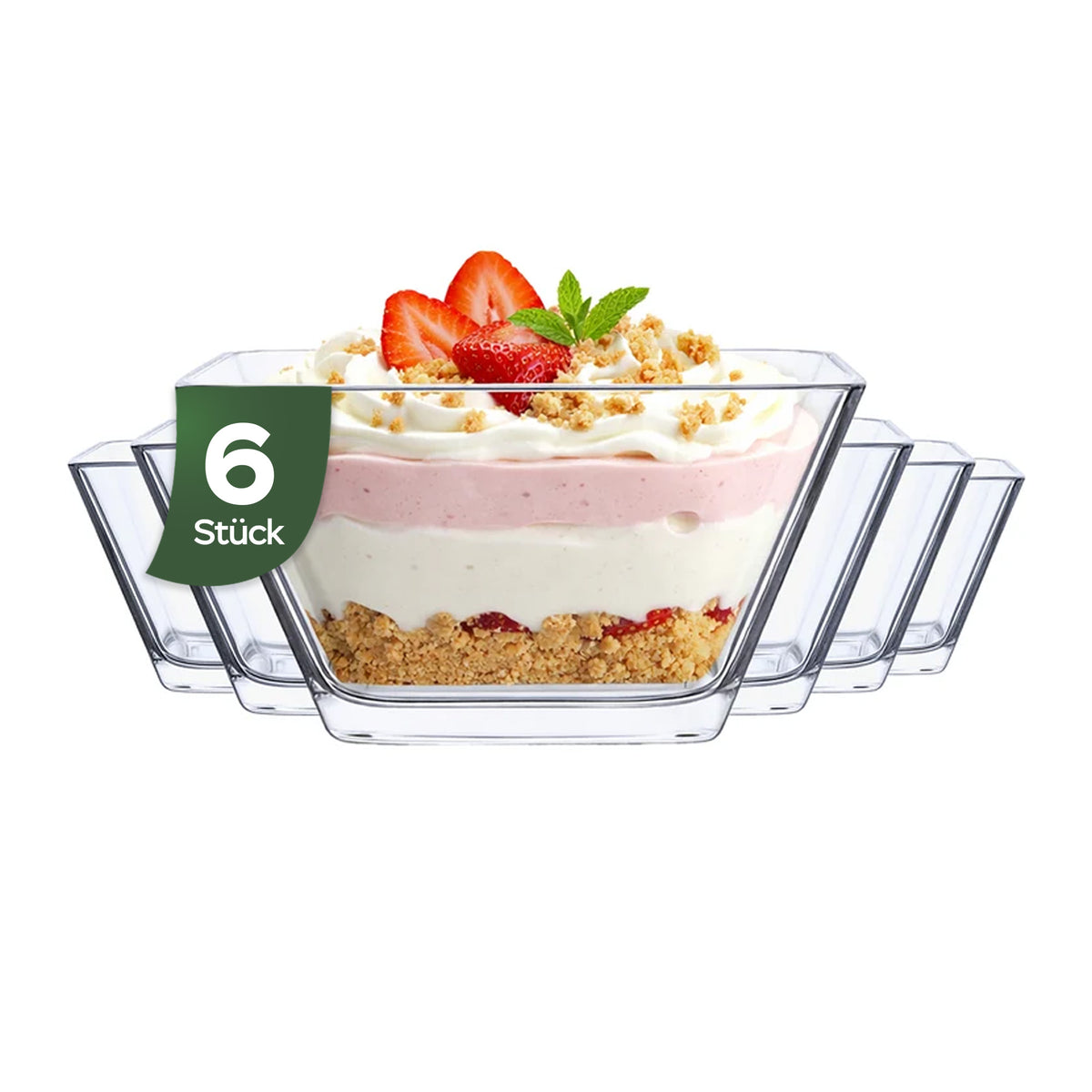 LAV Karen Glasschalen 6er Set 300 ml transparent Dessertschalen
