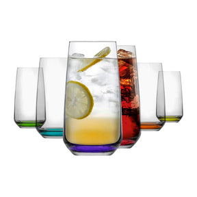LAV Lal Longdrinkgläser Transparent Rainbow 6er Set 480 ml