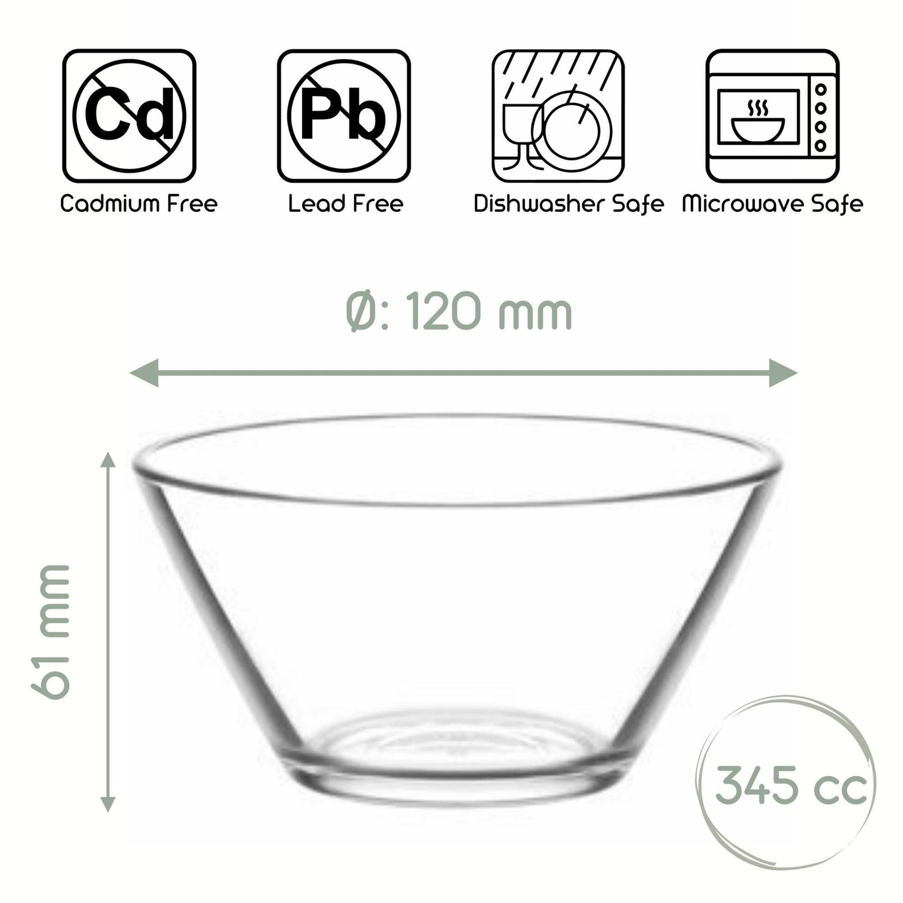 LAV Vega Glasschalen – 345 ml (11 3/4 oz), 6er Set