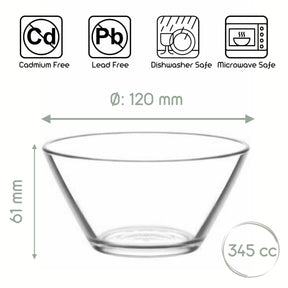 LAV Vega Glasschalen – 345 ml (11 3/4 oz), 6er Set
