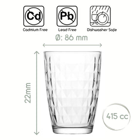 LAV Artemis Longdrinkgläser – 415 ml (14 oz), 6er Set