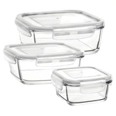 LAV Fresco Glas 3-tlg. Frischhaltedosen Set, 1150 ml, 720 ml und 375 ml