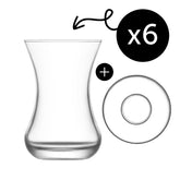 LAV Demet Teegläser & Unterteller Set – 135 ml (4 1/2 oz), 6er Set (12tlg.)
